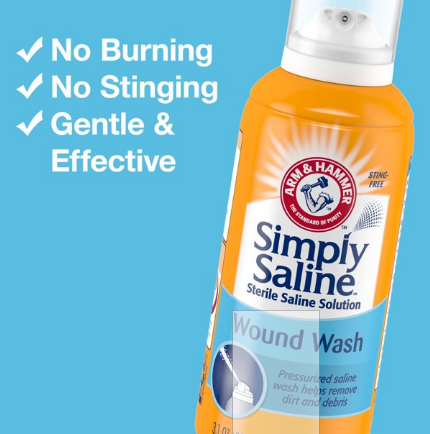 Simply Saline Wound Wash First Aid Antiseptic - Arm & Hammer